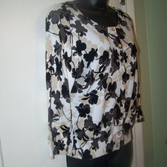 Banana Republic Cotton Sweater L Floral - Picture 3 of 7